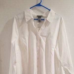 Catherines White No-Iron Shirt-14/16